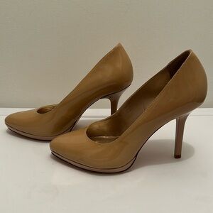 Antonio Melani Tan Patent Leather Pump Heels